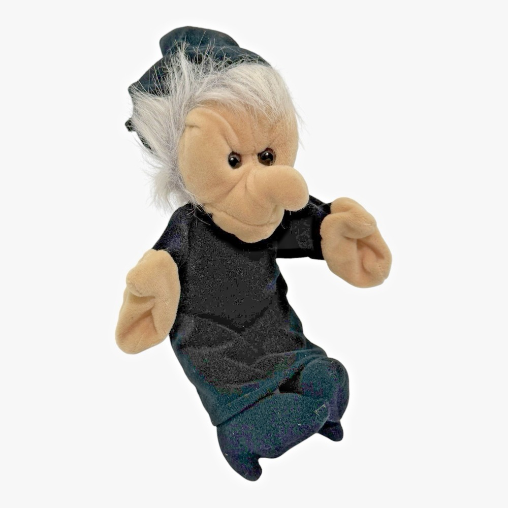 Folkmanis Finger Puppet Plush Unisex 8in Black Good Retired Folk'Mini Witch 90s